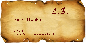 Leng Bianka névjegykártya